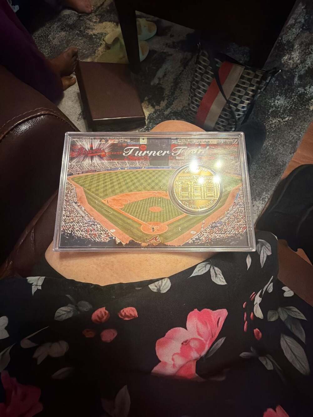 Atlanta Braves Turner Field Highland Mint 24k Gold Overlay Medallion Commemorati